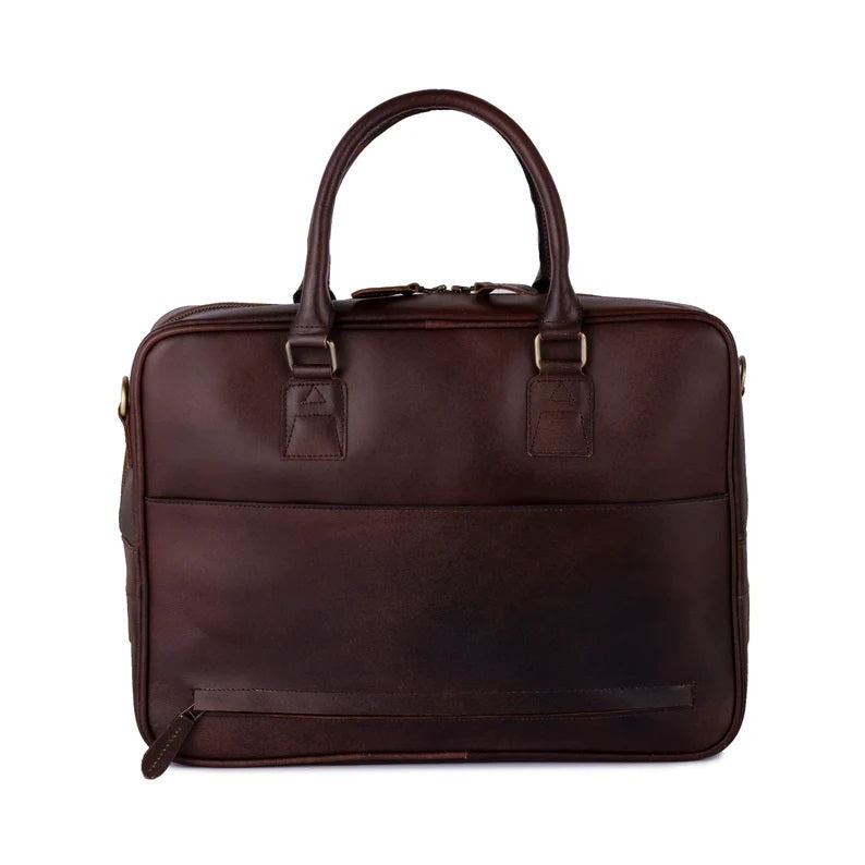 The County Durham Dark Brown Leather Laptop Bag