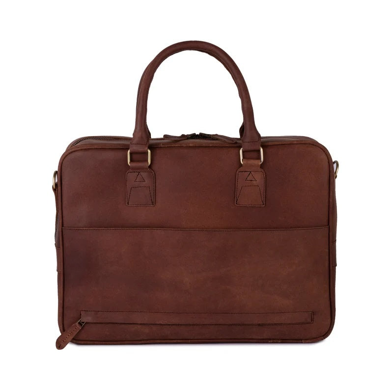 The Tyne and Wear Slim Brown Shoulder Laptop Bag