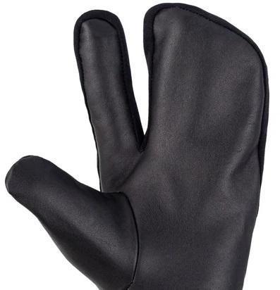 Black Leather Mitts with Leather Cap Gift Set