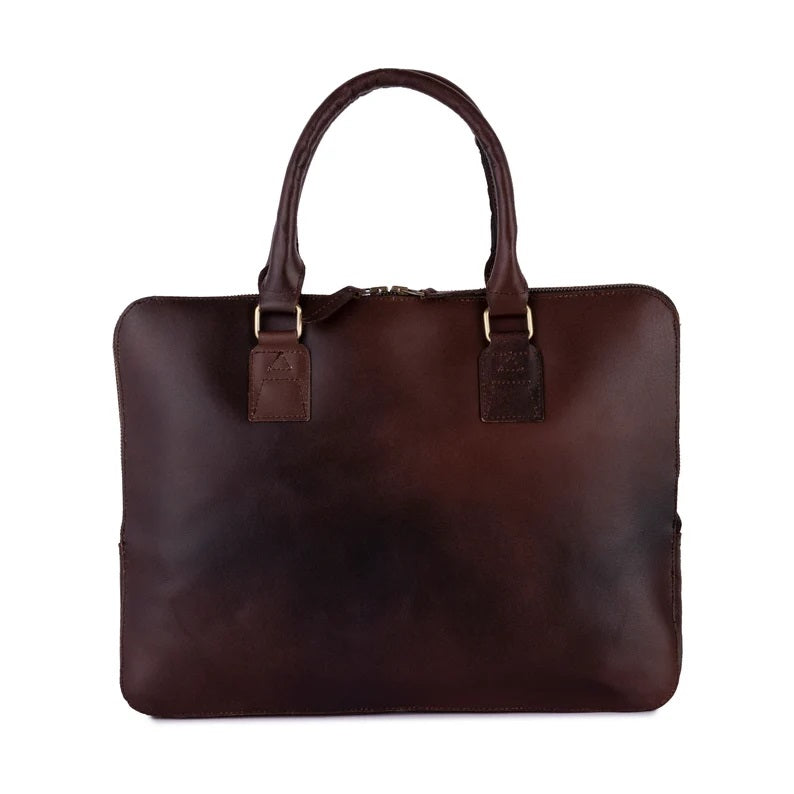 The Bedfordshire Full grain Dark Brown Leather Laptop Sleeve