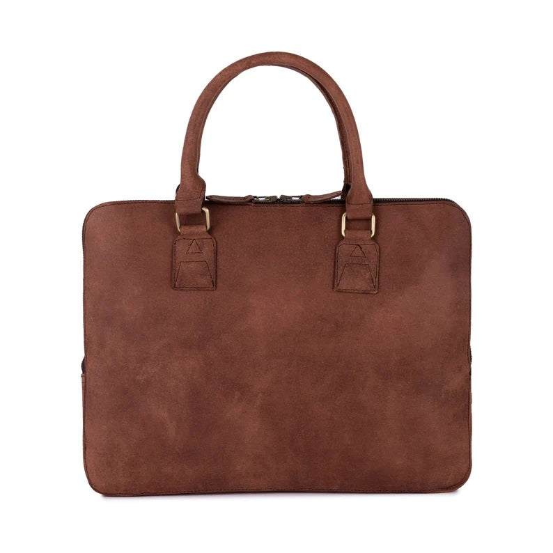 The Northamptonshire Full grain Crazy Horse Brown Leather Laptop Sleeve Bag