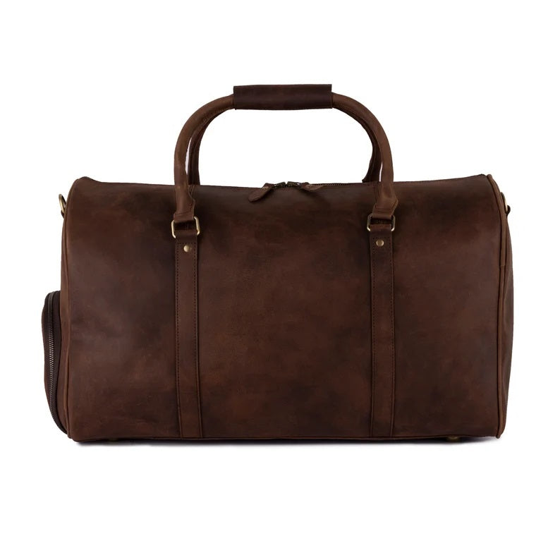 The Warwickshire Leather Duffle Bag With Shoe Compartment Travel Bag