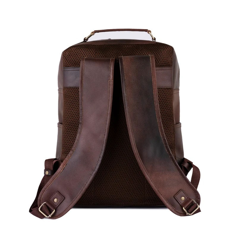 The Herefordshire London Brown Vintage Style Leather Rucksack