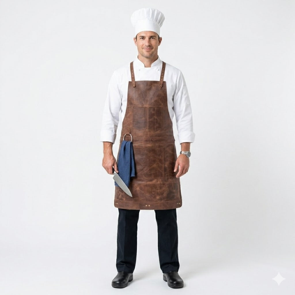 Distrressed Brown Crazy Horse Pull up Crossbody Leather apron ...