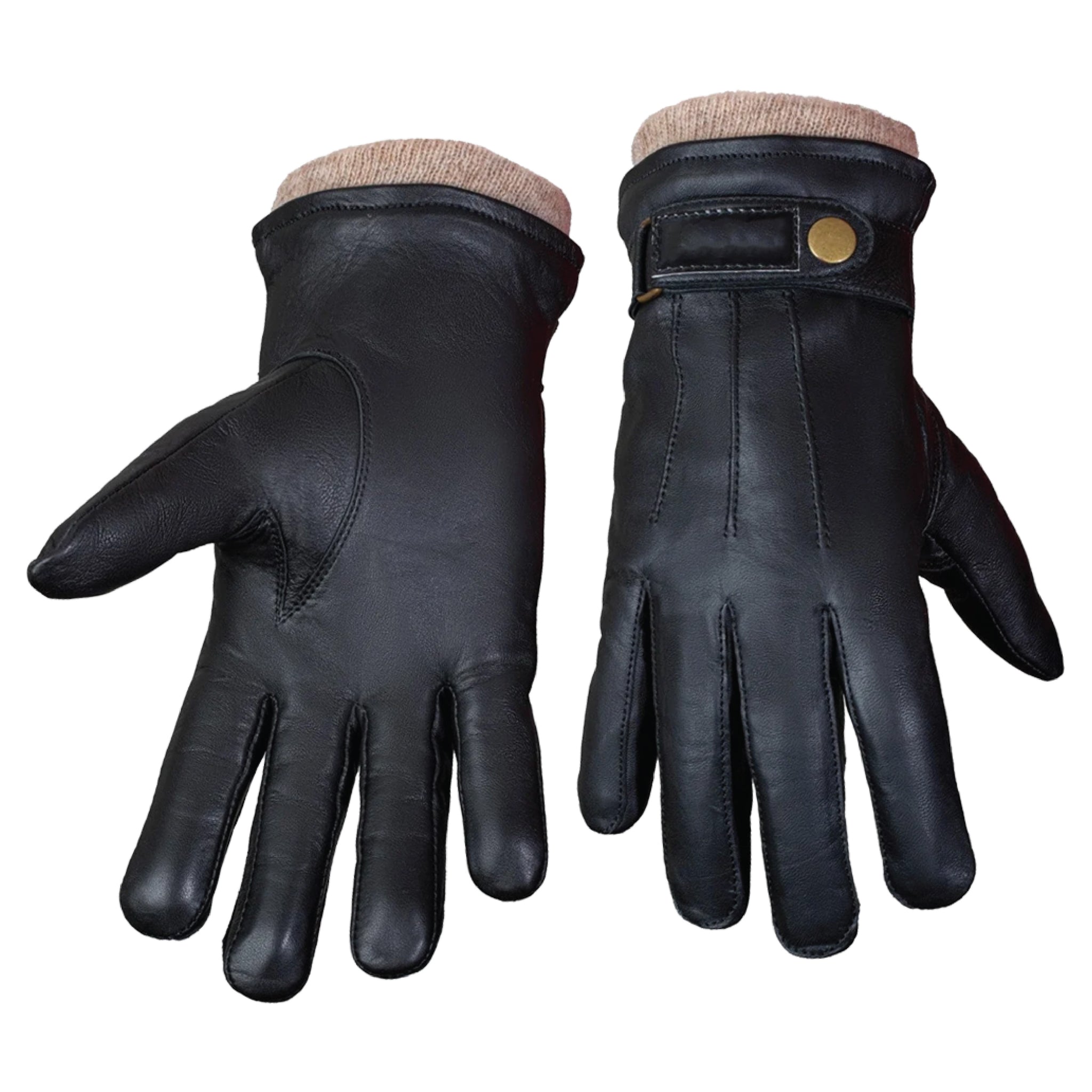 City of London Thermal Lined Black Full Grain Leather Gloves