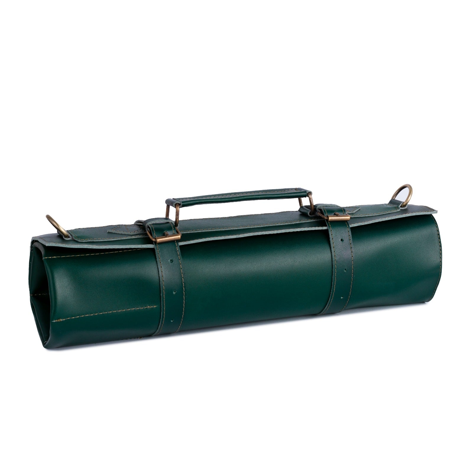 The Buckinghamshire Handmade Olive Green Leather Chef Roll