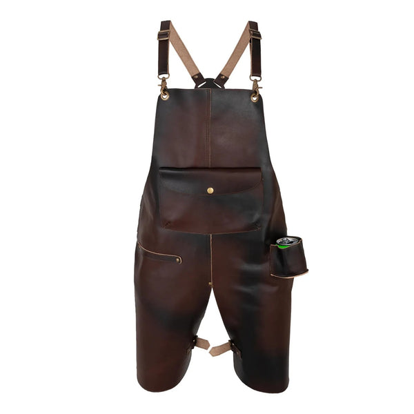 The Devon Dark Brown Split Leg Leather Apron