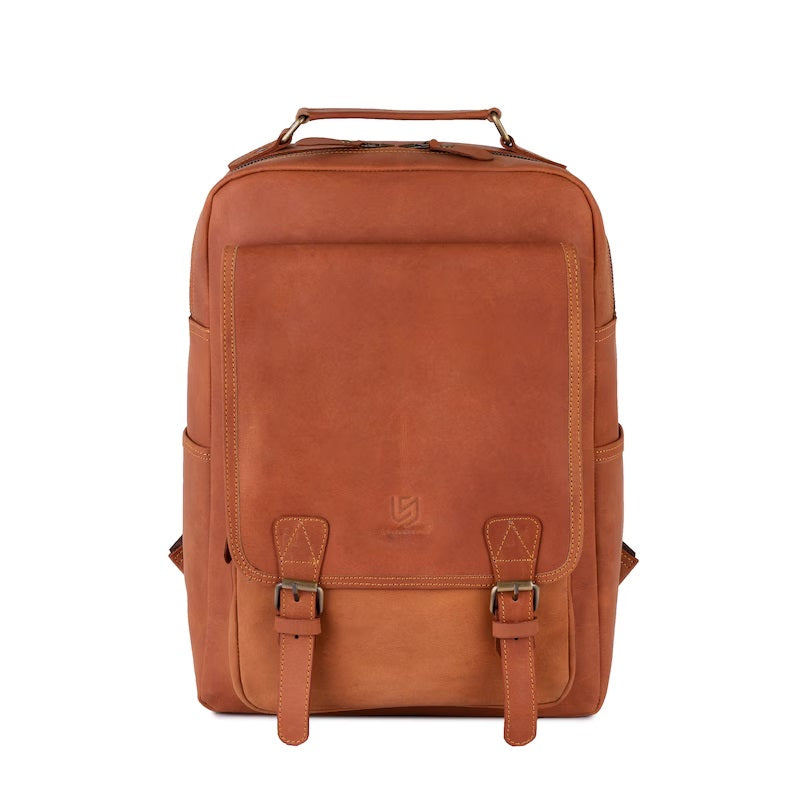 The East Sussex Tan Brown Handmade Leather Backpack