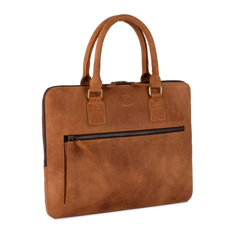 The Herefordshire Full grain Tan Brown Leather Laptop Sleeve