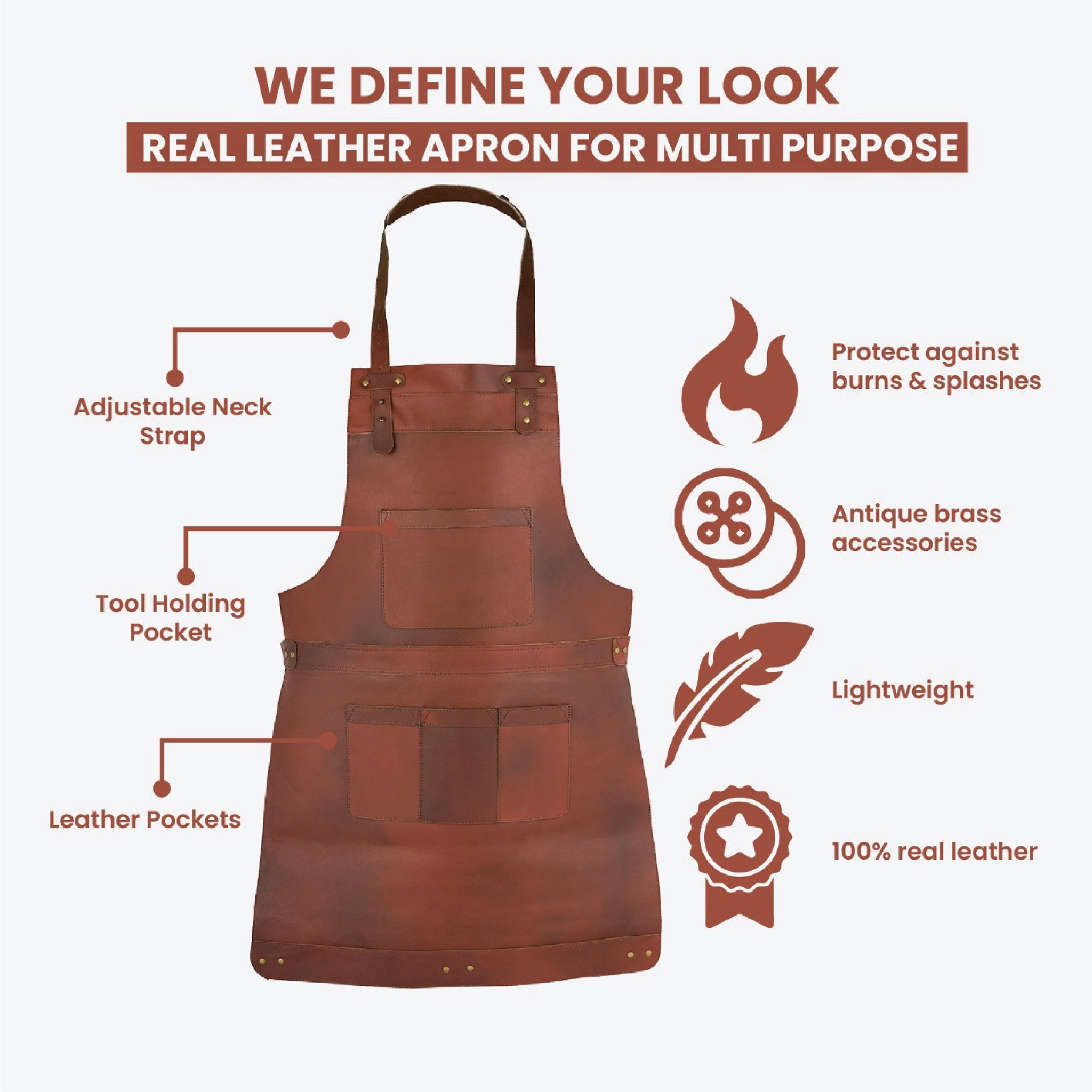 The Bedfordshire Full Grain Leather Apron