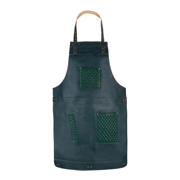 The City of London Leather Apron with handmade stitching on Leather pockets