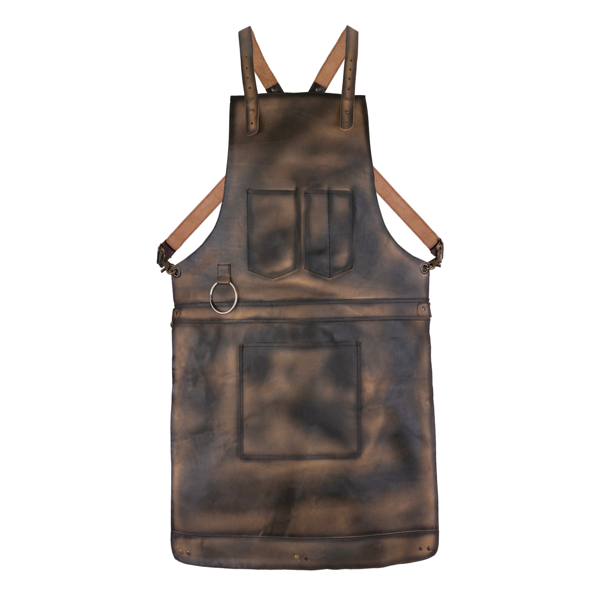 The Kent Waxy Brown Full Grain Leather Crossbody Apron