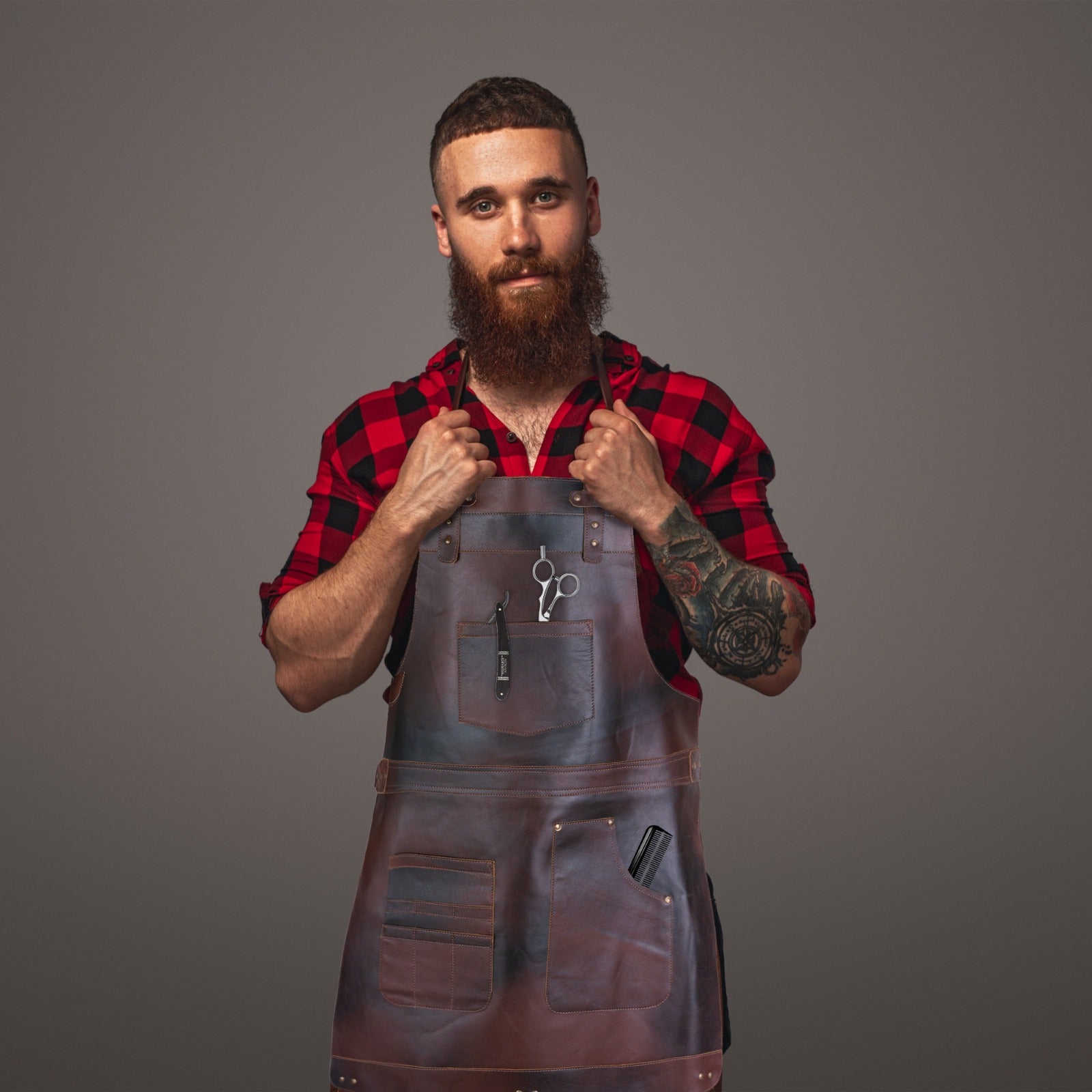 The Dorset Dark Brown Full Grain Leather Apron