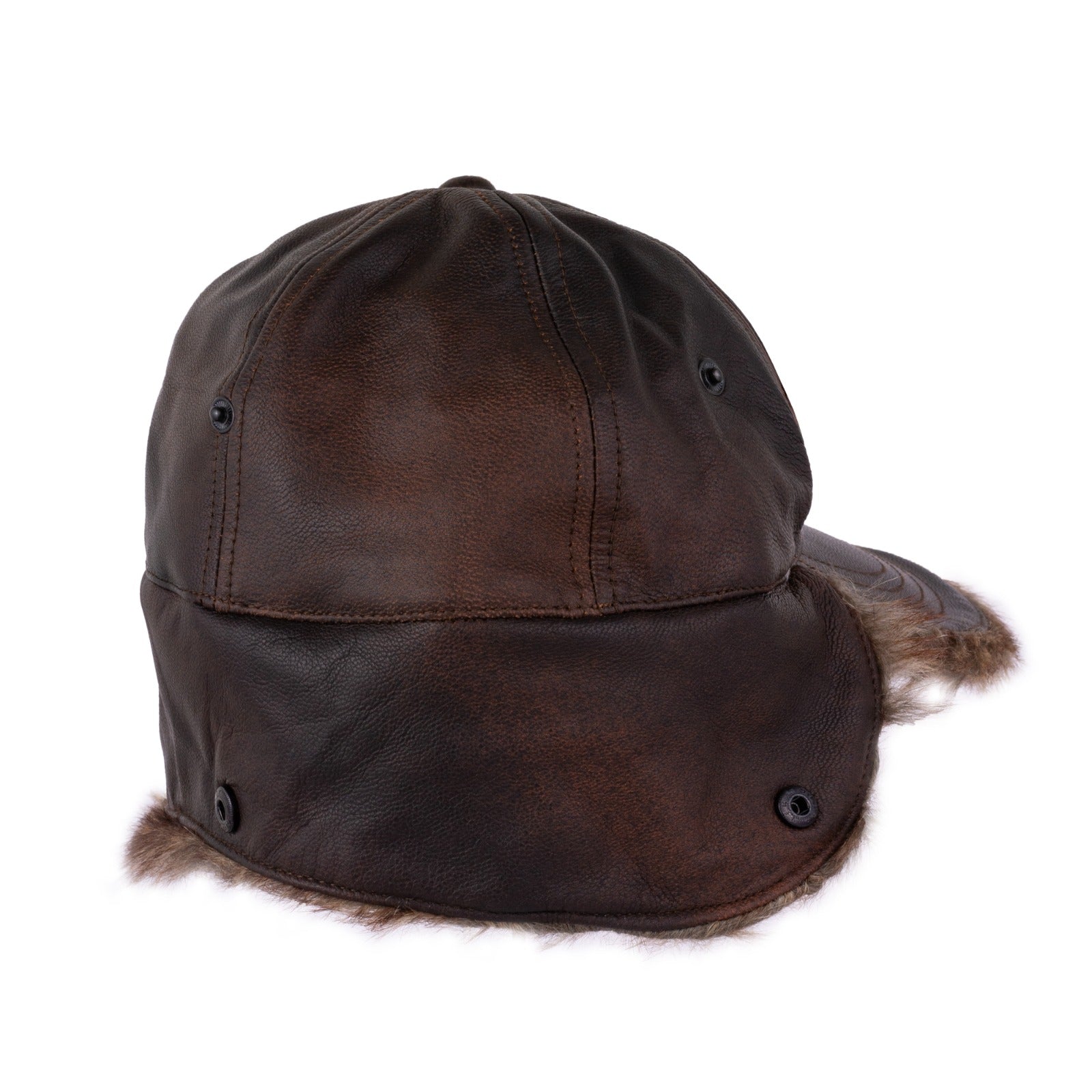 The Greater Manchester Leather Winter Baseball Cap Earflap Fitted Hats