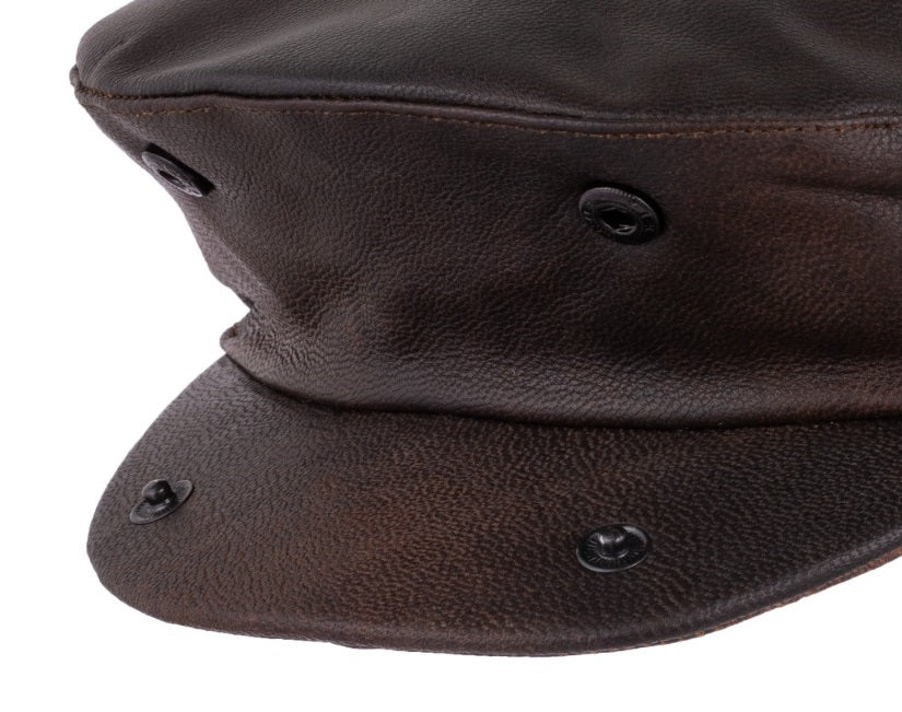 Chef Dark brown Leather apron and Roll with Free Cap Gift Set