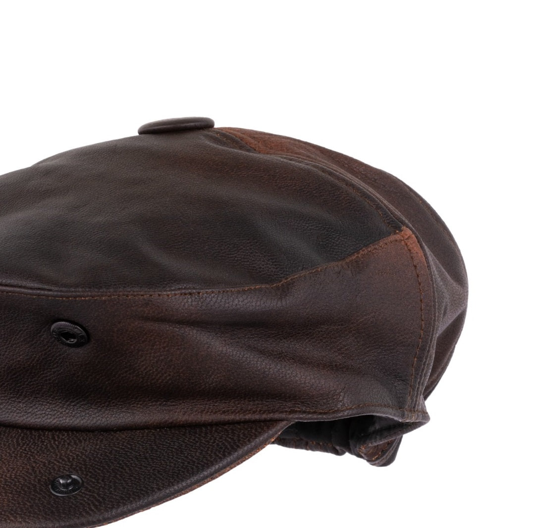 Tan leather cap on sale