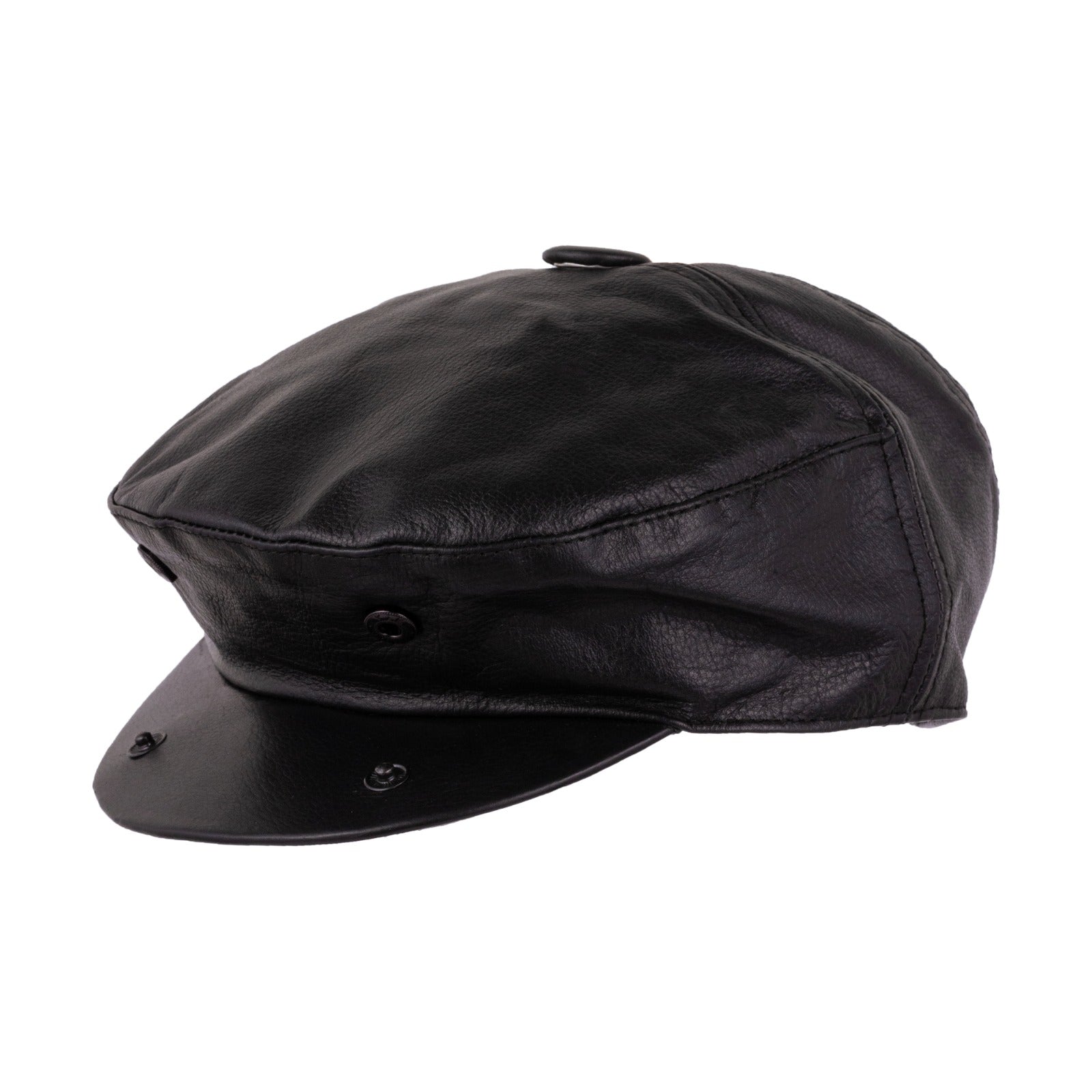 The Somerset Black Handstitched Genuine Leather Ivy Cap