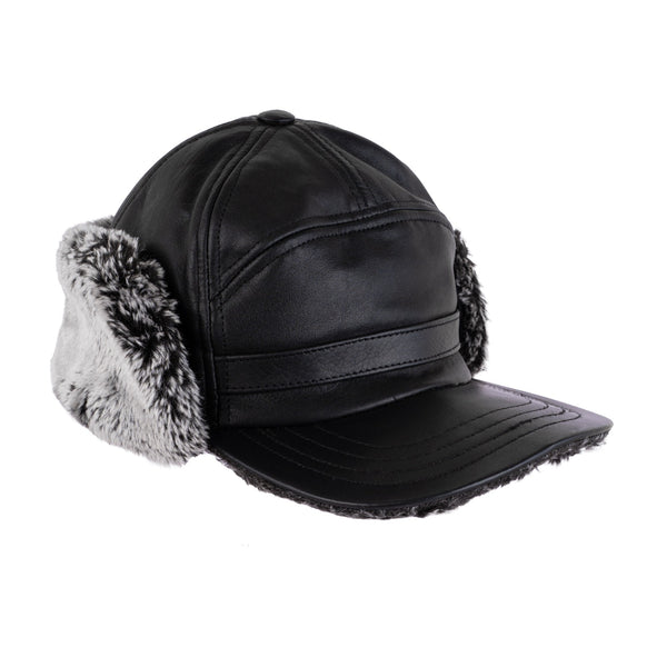 The Staffordshire Handmade Leather Winter Baseball Cap Earflap Fitted Hats