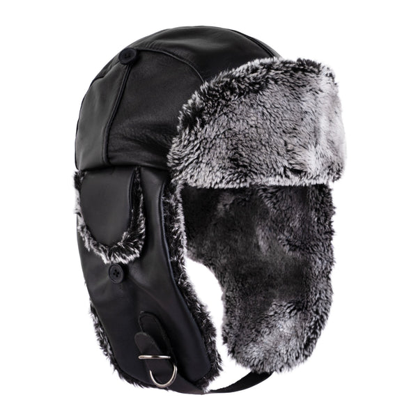 The Hampshire Leather Bomber trapper Ear Flap Winter Fur Hat