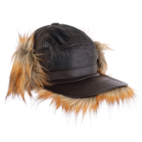The Greater Manchester Leather Winter Baseball Cap Earflap Fitted Hats