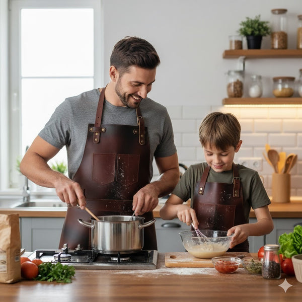 The Bristol Father & Son Dark Brown Full Grain Leather Apron