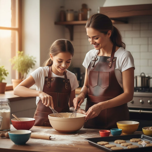The Bristol Mother & Daughter Leather apron Dark Brown Full Grain Leather Apron