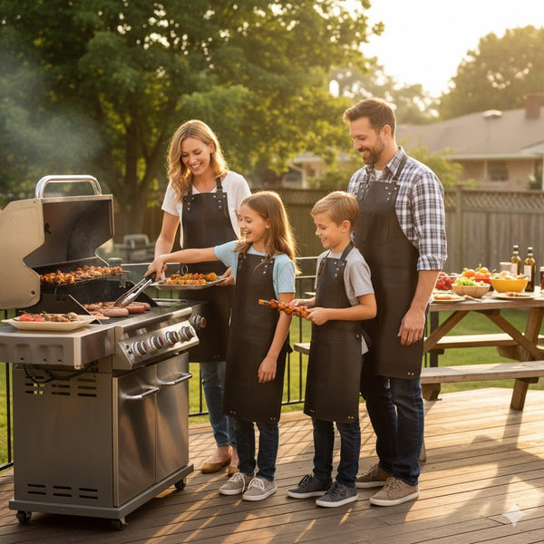 The Northumberland Family Black Full Grain Leather Apron