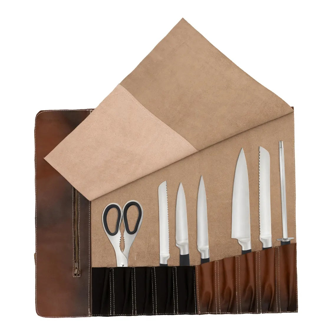 Isle of Wight Leather 11 Pocket Handmade Chef Roll, Tool Holder