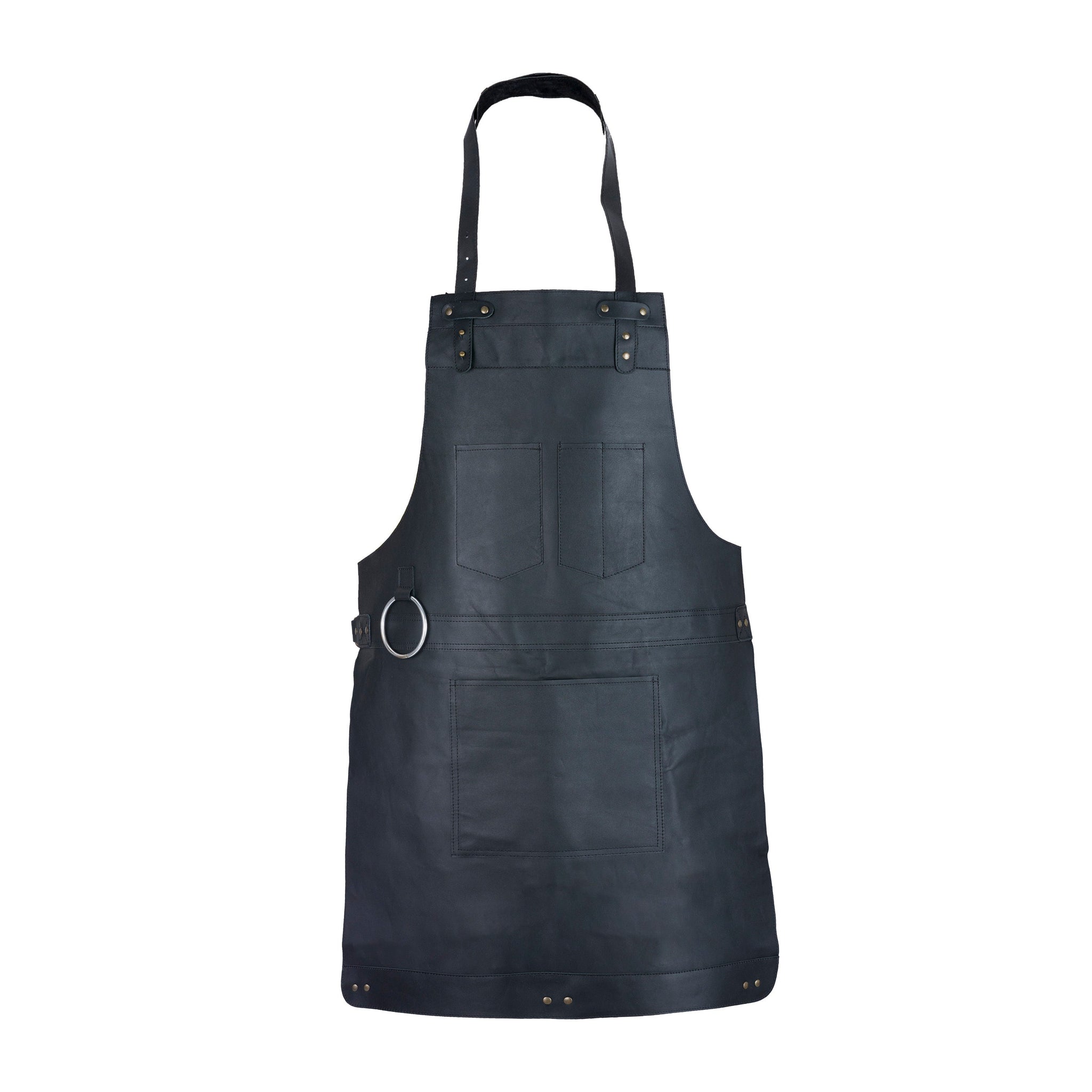 The Northumberland Black Full Grain Leather Apron