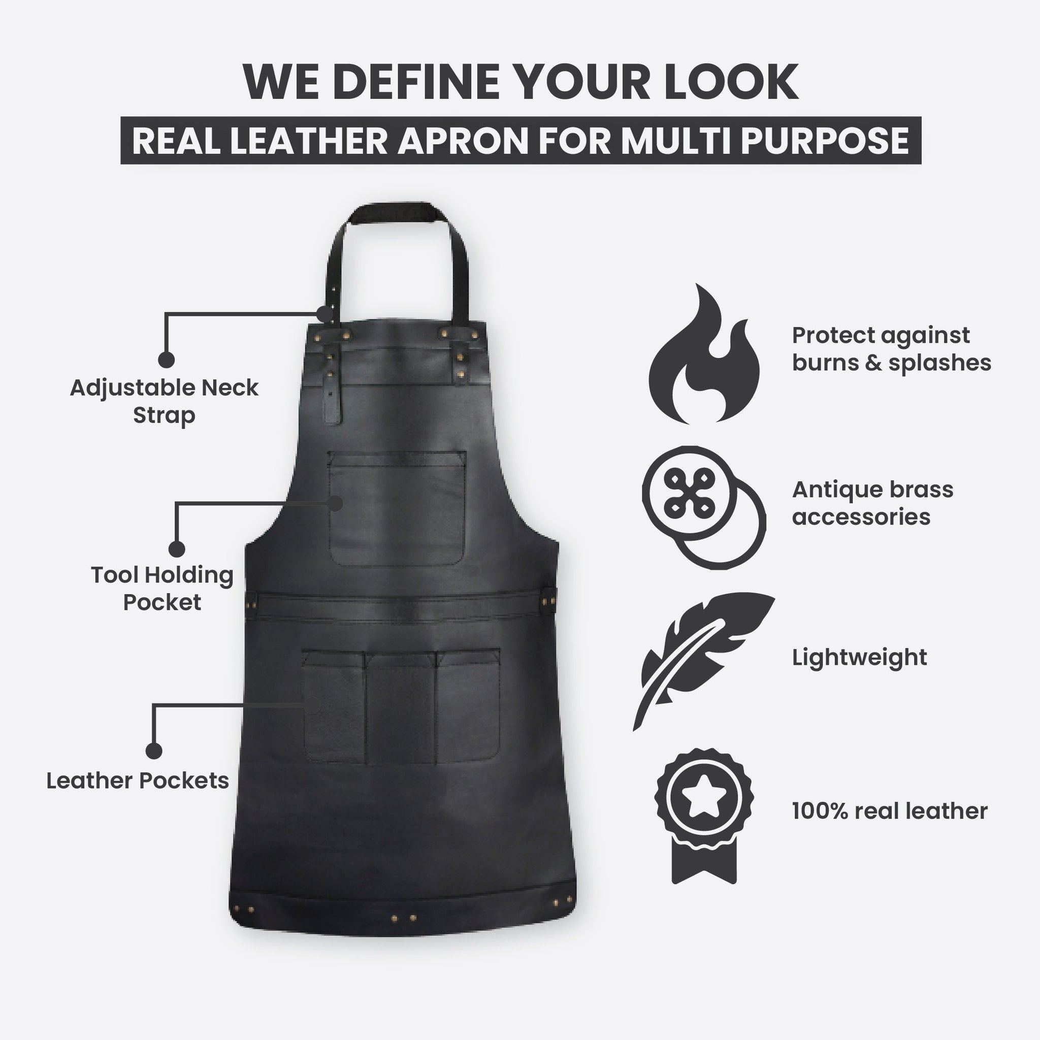 The Bedfordshire Full Grain Leather Apron