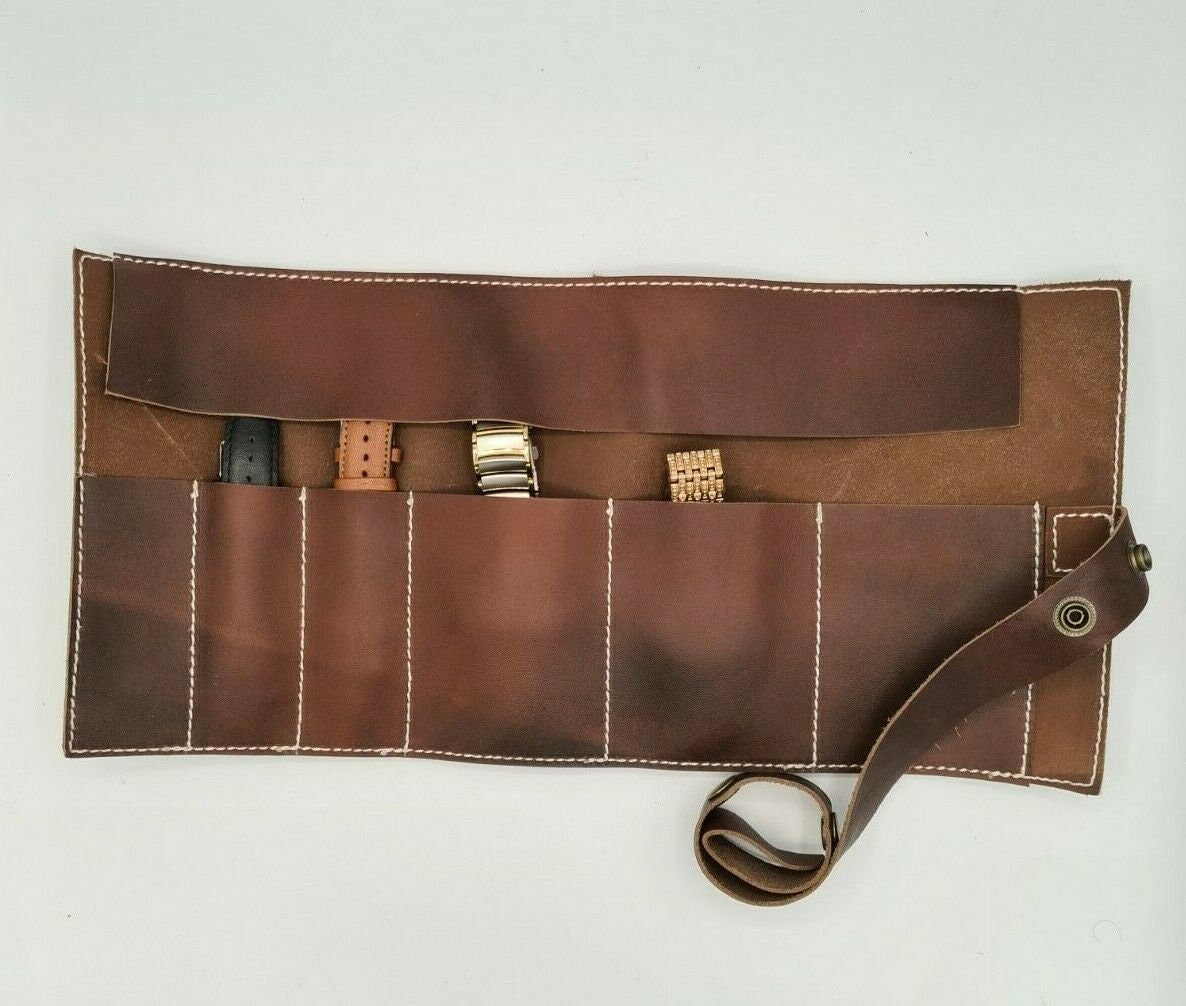 The Hampshire Leather roll for watch and strap case