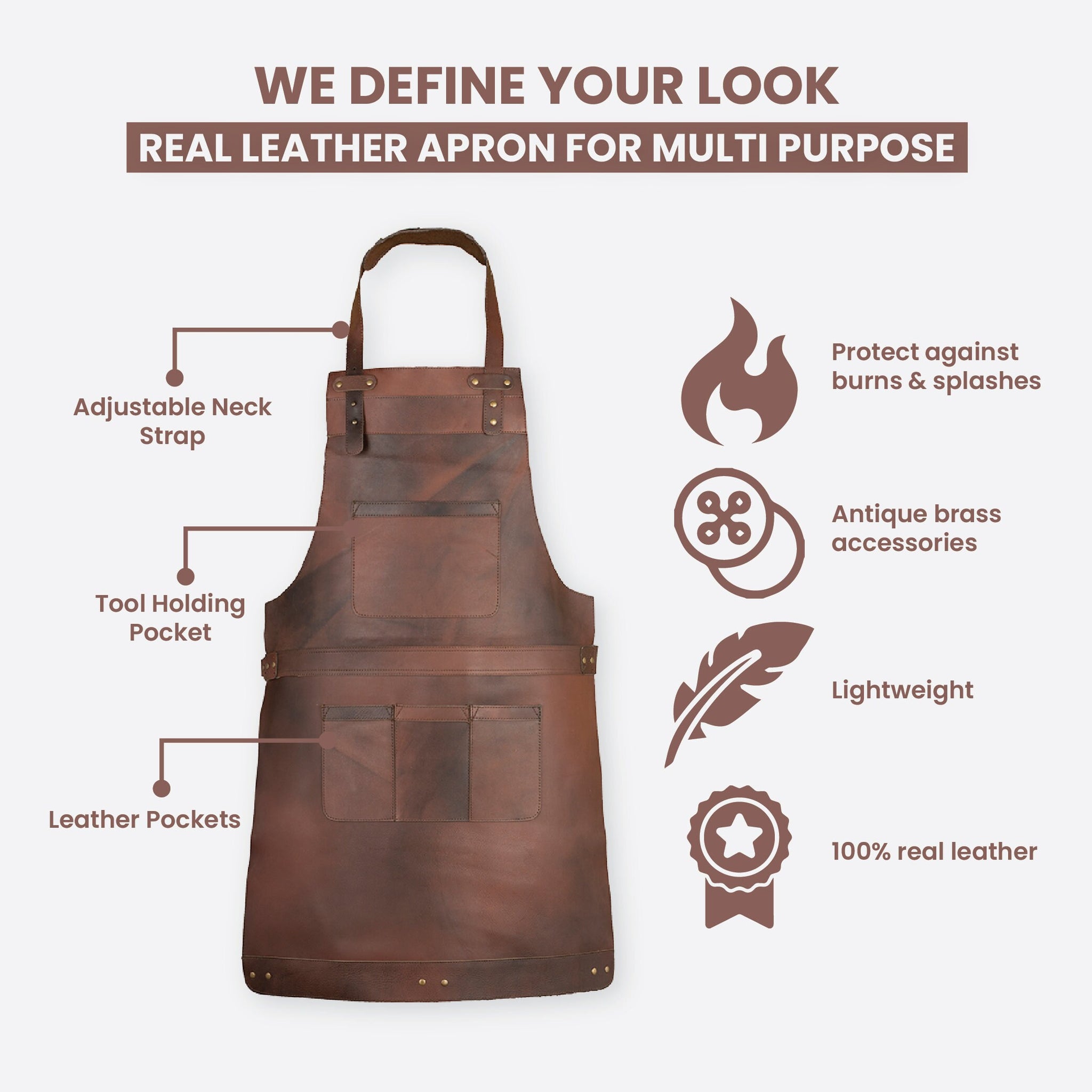 The Bedfordshire Full Grain Leather Apron