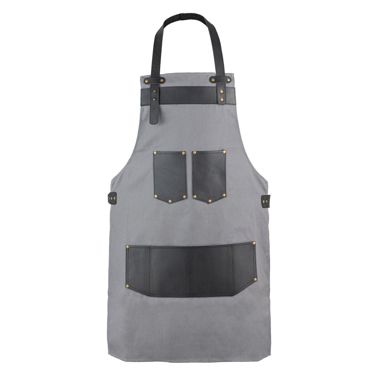 The Oxfordshire Grey Canvas Apron With Black Pocket Apron