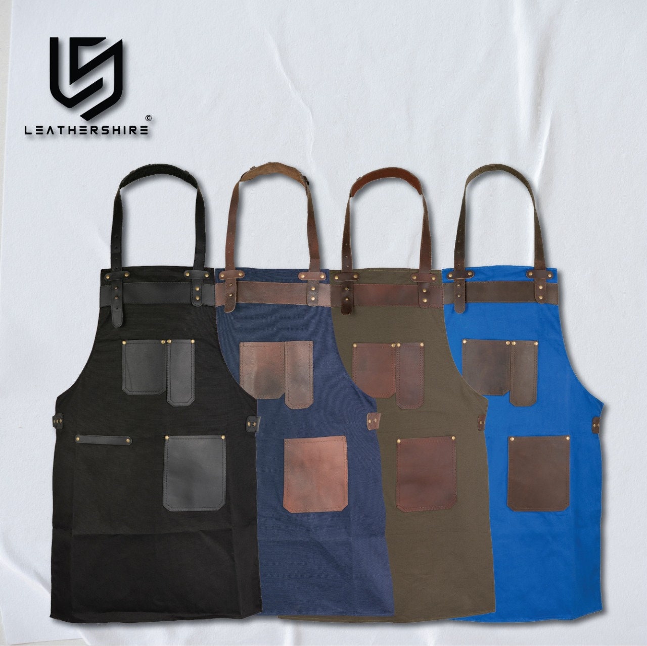 The North Yorkshire Leather and Canvas Butcher Apron