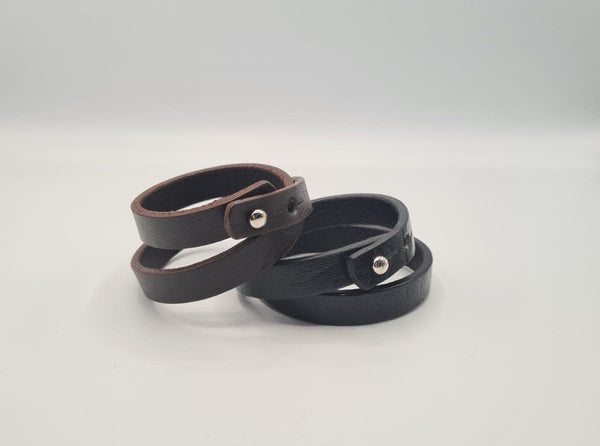 City of London Leather adjustable Double String Wristband