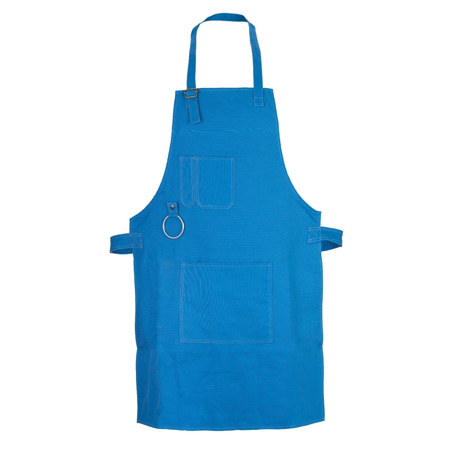 The Cumbria Washable Blue Canvas apron with adjustable neck strap