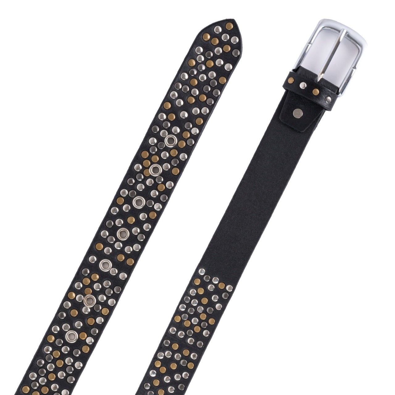 The Bedfordshire Black rock 'n' roll studded Handmade leather belt