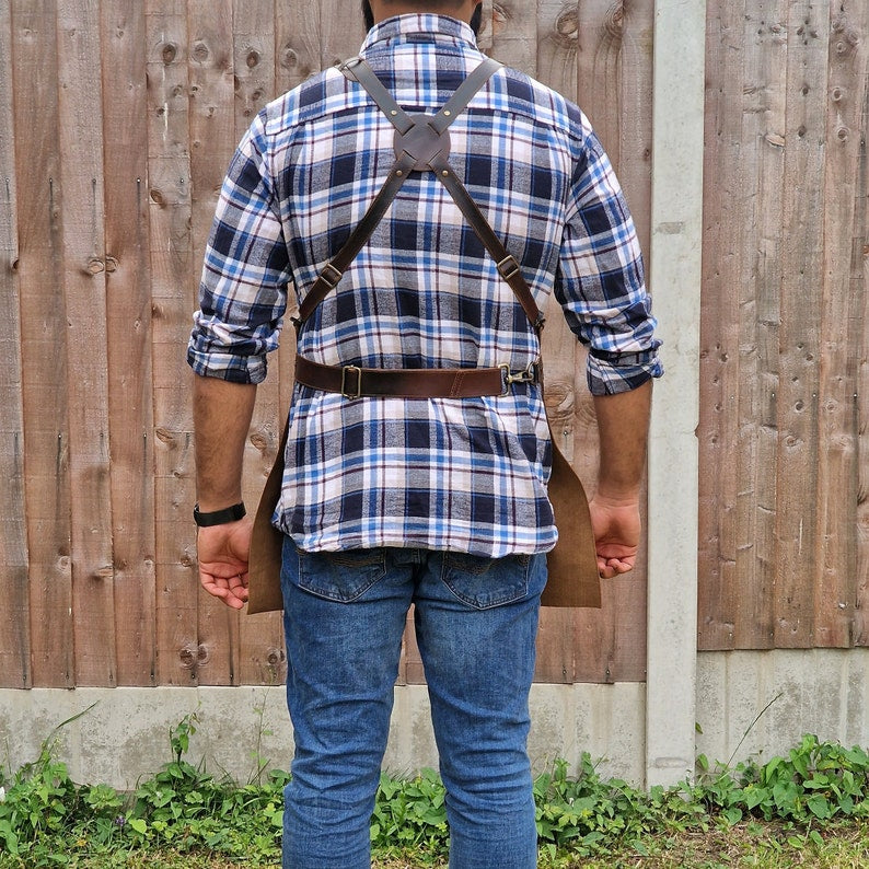 The Gloucestershire Dark Brown Leather Tool Working Apron