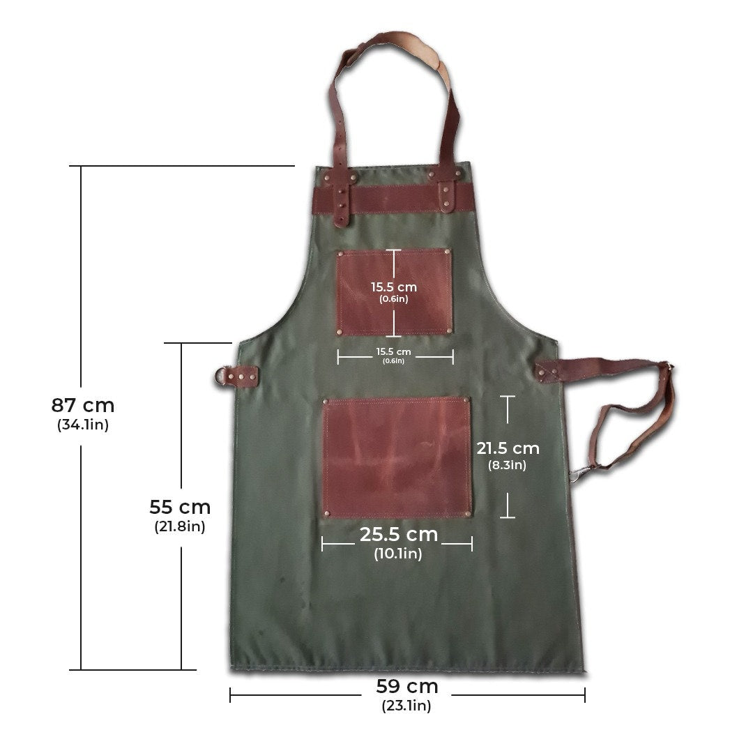 The Tyne and Wear Green Canvas Apron