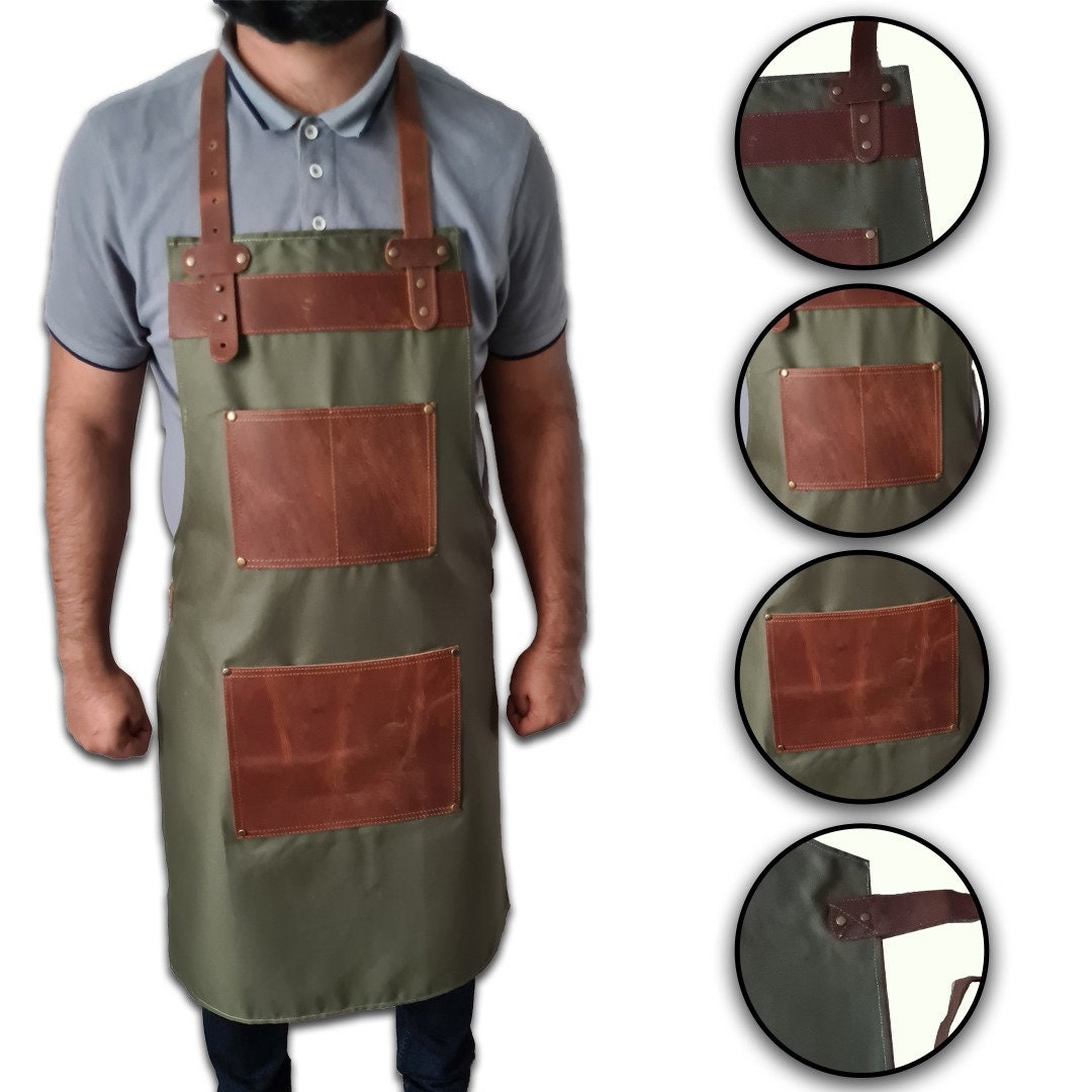 The Tyne and Wear Green Canvas Apron