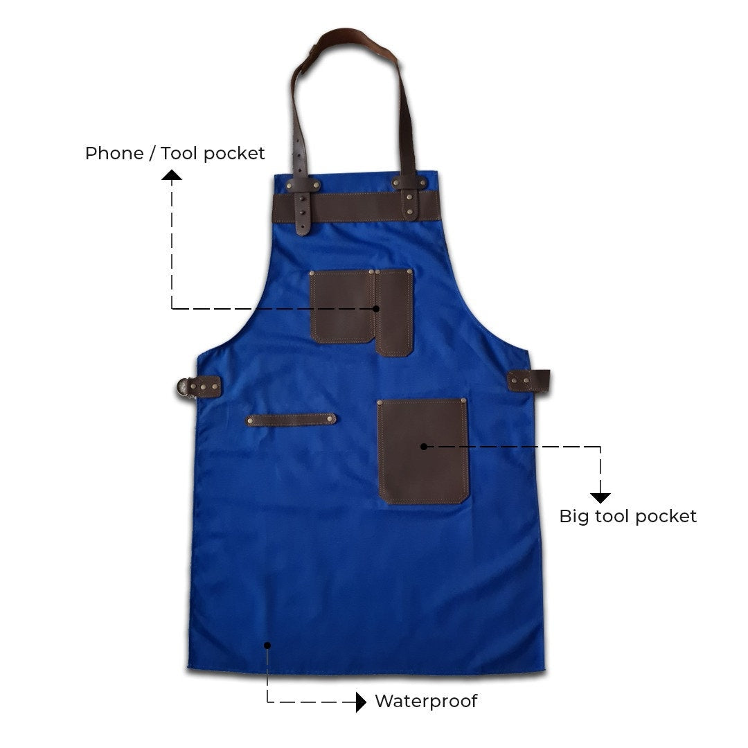 The Lancashire Royal Blue Canvas Apron