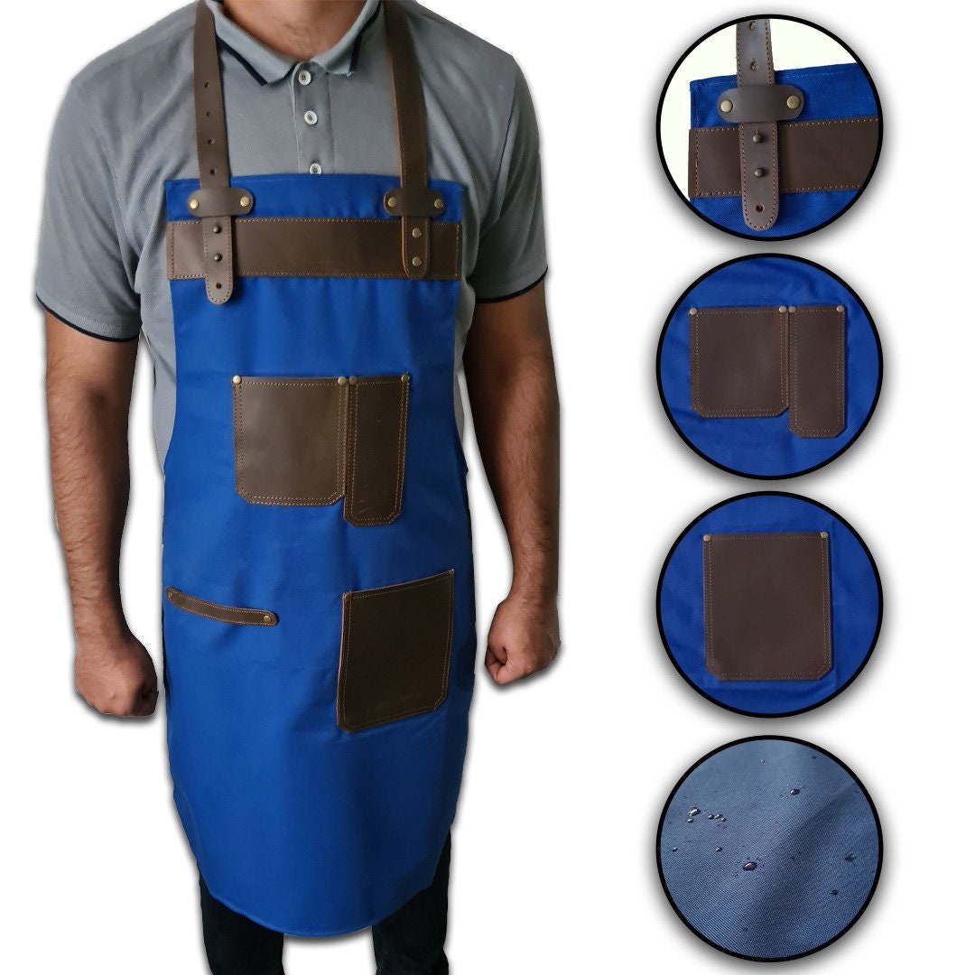 The Lancashire Royal Blue Canvas Apron