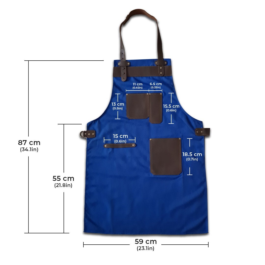 The Lancashire Royal Blue Canvas Apron