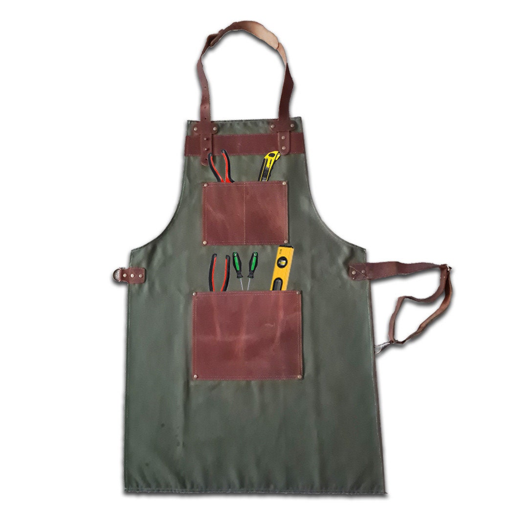 The Tyne and Wear Green Canvas Apron