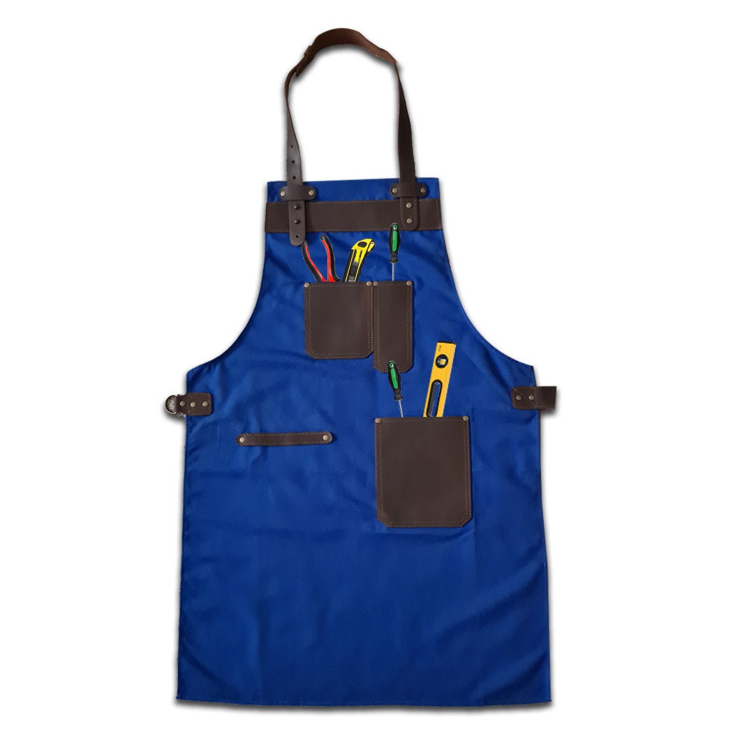 The Lancashire Royal Blue Canvas Apron