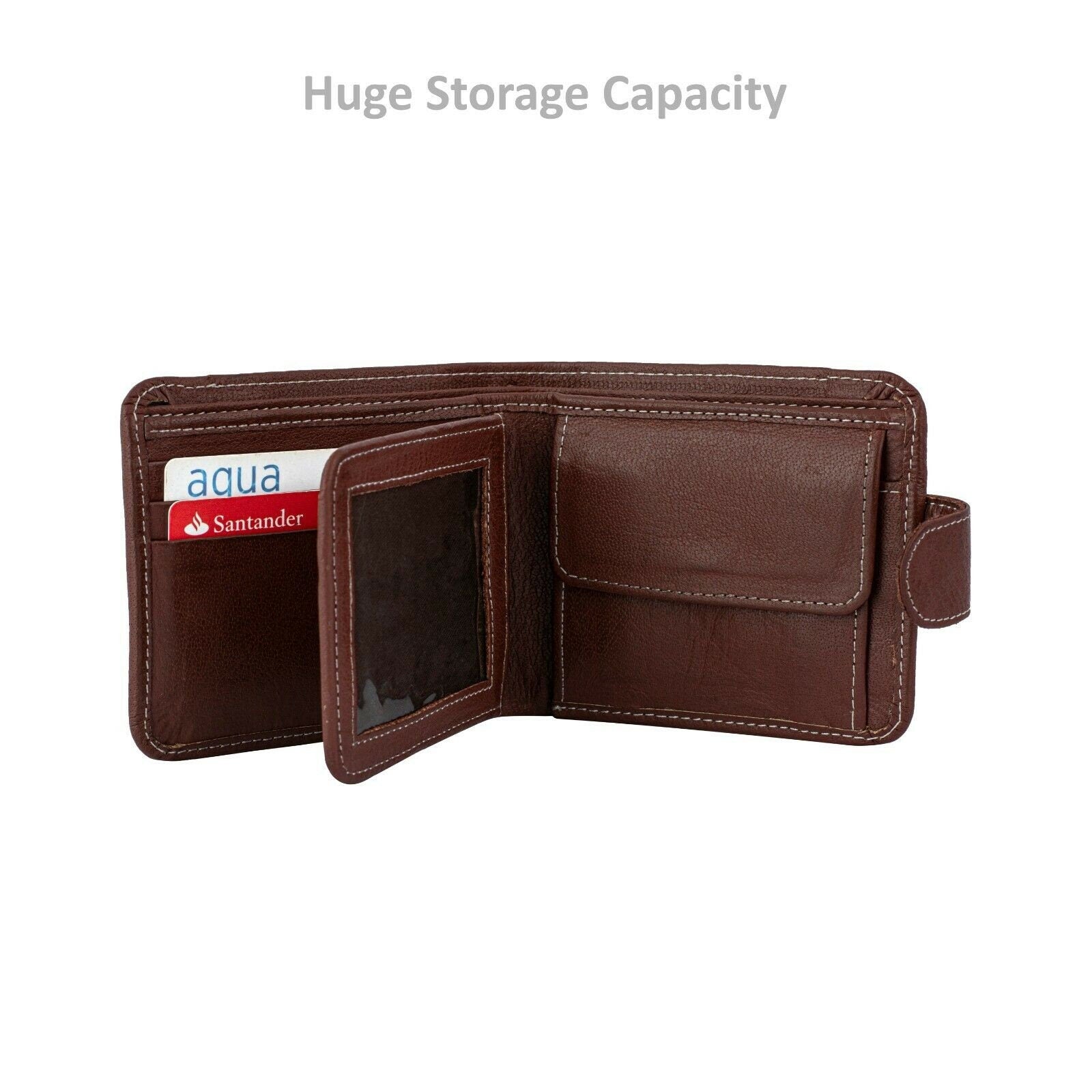 Derbyshire Men's Maroon Bi-fold RFID Waxed Leather Wallet