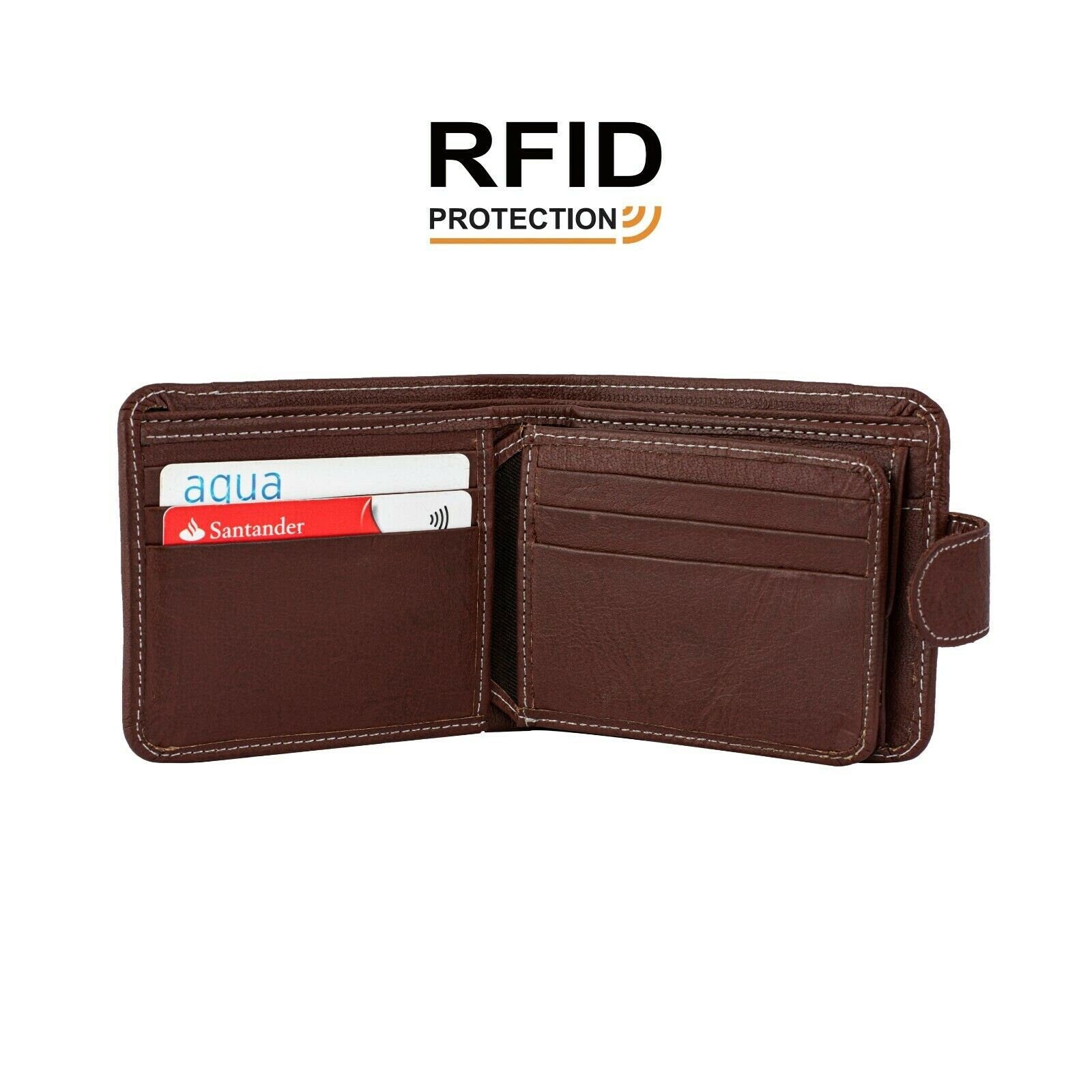 Derbyshire Men's Maroon Bi-fold RFID Waxed Leather Wallet