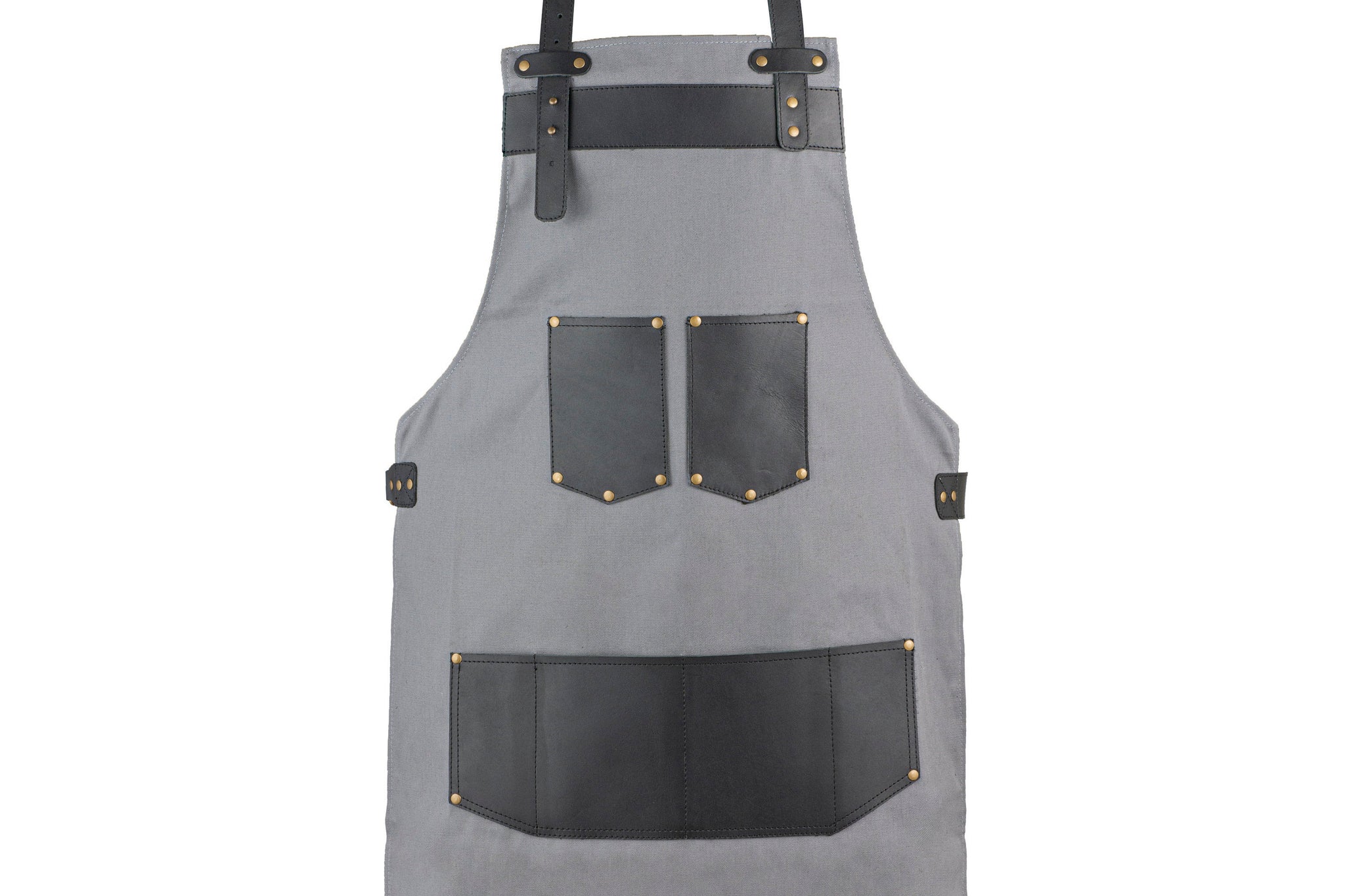 The Oxfordshire Grey Canvas Apron With Black Pocket Apron