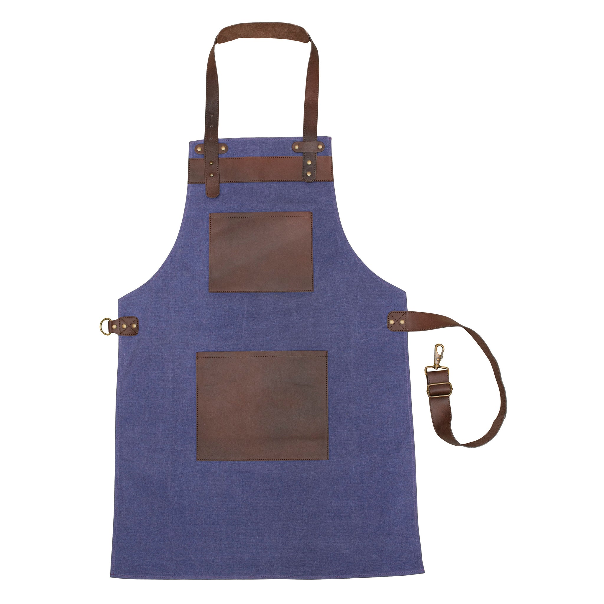 The Cambridgeshire lavender's blue Canvas With Brown Pocket Apron