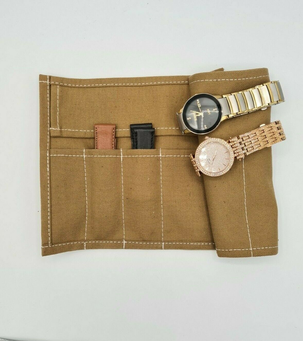 Isle of Wight Canvas 3 watch strap and 3 watch Roll